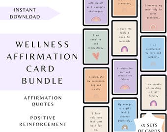 May include: A set of 50 affirmation cards with colorful backgrounds and positive messages. The cards are designed to help you boost your self-esteem and confidence. The cards are perfect for personal use or as a gift for someone special.