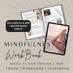 Mindfulness e-bok PLR & MRR, Mindfulness-arbetsbok PLR, Mindfulness och välbefinnande nedladdning, Canva-mall, passiv inkomst, coachningsmallar