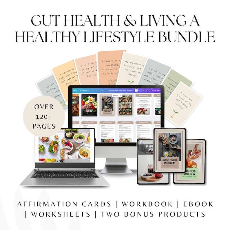 Gut health and living a healthy lifestyle bundle.