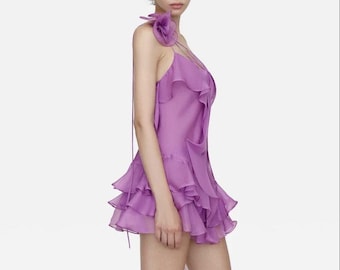 Ruffle Purple Set Top and Dress