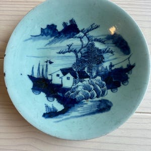 19th Century Early Qing Celadon-glazed Landscape Plate