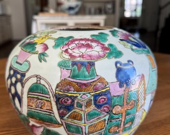 19th Century Qing Dynasty Famille Rose Porcelain “ Eight Treasures” two of the pair