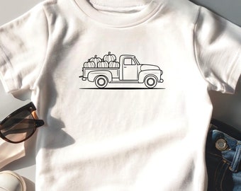 Toddler Pumpkin Patch T-Shirt, Vintage Truck Halloween Shirt, Fall Kids Clothing, Pumpkin Harvest Tee, Autumn Tee, Thanksgiving Outfit