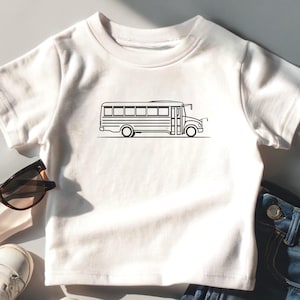 School Bus Toddler T-Shirt, Cute Back to School Tee, Retro Bus Shirt for Kids, Gender-Neutral Top, Fun Classroom Gift