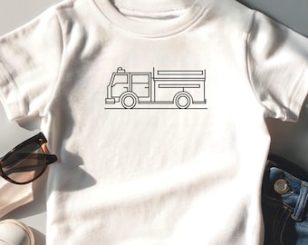 Firetruck Toddler T-Shirt, Retro Fire Truck Graphic Tee, Gender-Neutral Kids Top, Fire Engine Shirt, Boys and Girls Firefighter Gift