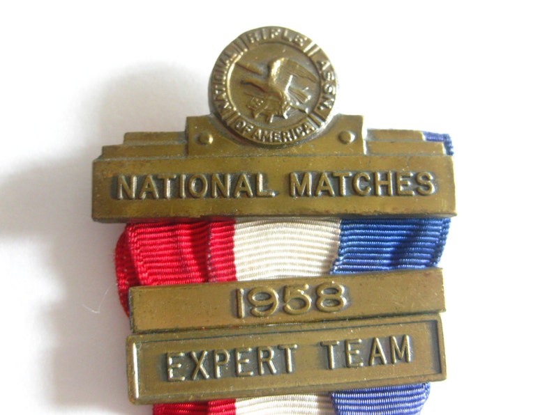 National Rifle Association 1958 NRA Medal Expert Team Vintage Free Shipping