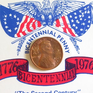 Bicentennial Penny Advertisement Uncirculated Lincoln Head Liberty Bell 1976