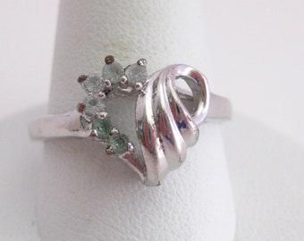 Heart Ring 14KT GE MAJA Silver Rhinestone Size 8.5 Vintage