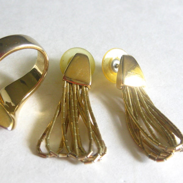 Earrings Ring Set Vintage Gold 925 Lot (2)