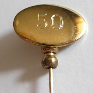 Stick Hat Pin 50 Engraved 12 kt Gold Filled Vintage