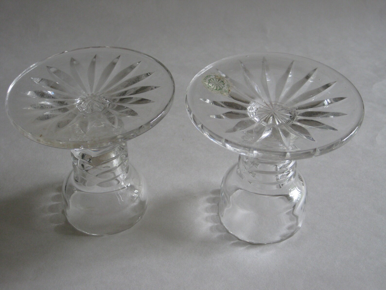 Galway Irish Crystal Candle Holders Candlesticks Vintage Clear Etsy