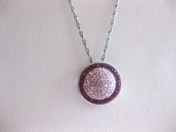 Necklace Purple Pave Crystal 925 AU Sterling Silver 18 Vintage Etsy