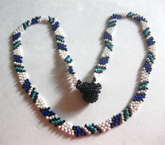 Necklace Southwestern Seed Bead Handmade Vintage … - image 2