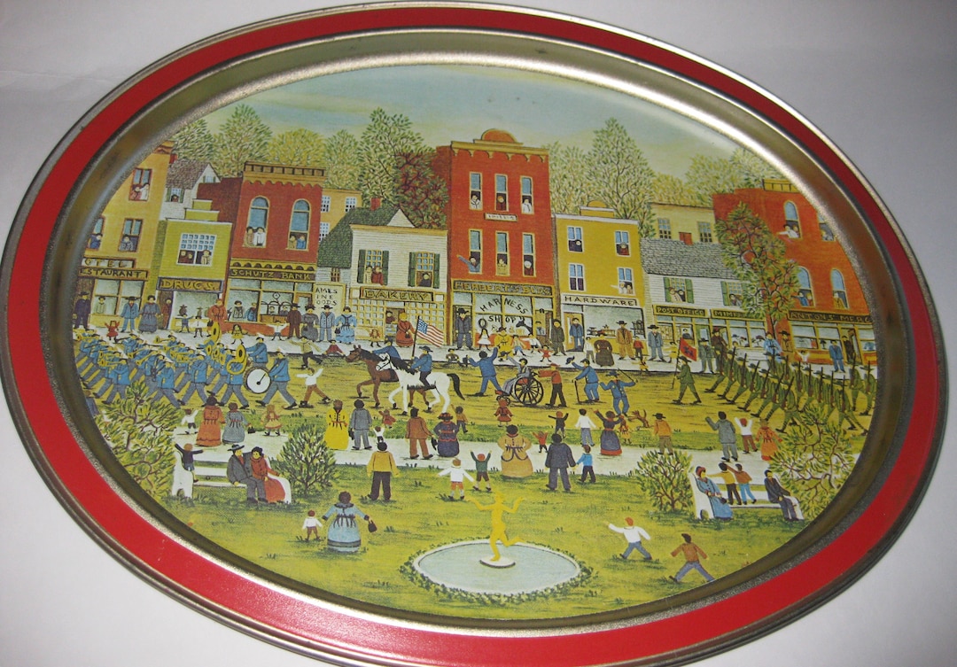 Tin Tray Sunshine Biscuits by E Melvin Bolstad Holiday Parade Vintage