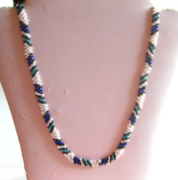 Necklace Southwestern Seed Bead Handmade Vintage … - image 4