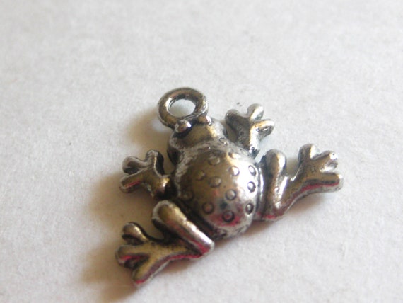 Mini Pendant Charm Lot (2) Frog Bug Metal Jeweled… - image 3