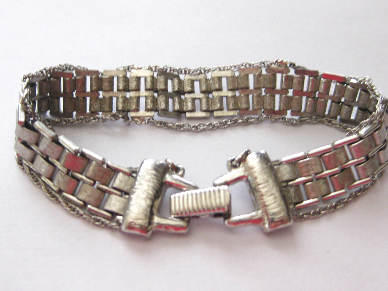 Goldette NY Bracelet Chain Link Threestrand Vintage 1970s Marked Etsy