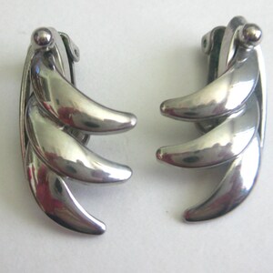 Alice Silver Clip Earrings Signed Vintage Florida Estate Free Shipping