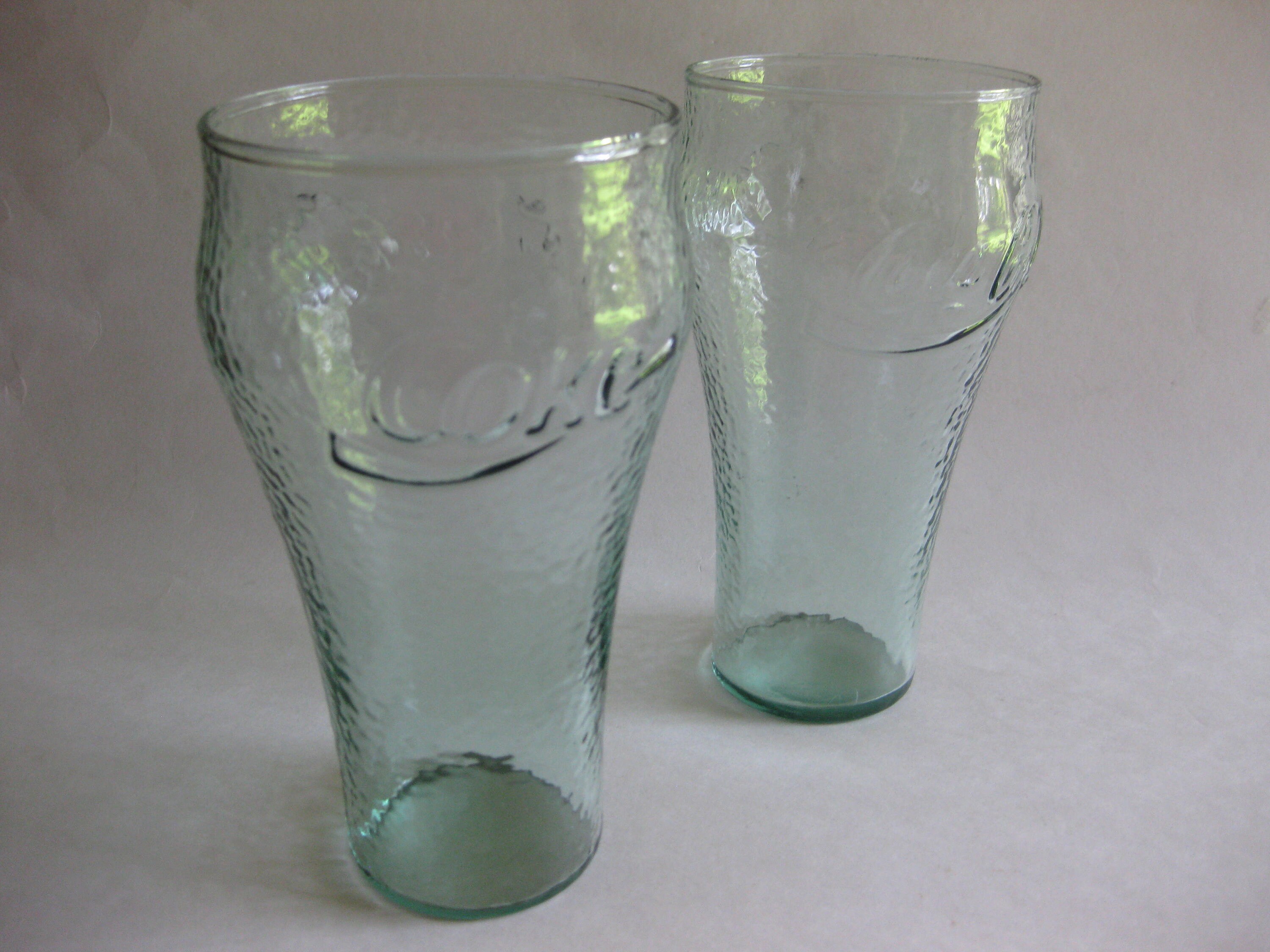 Vintage Set of 4 Embossed Coca Cola Logo Libby Green Glass 12 oz, Tint –  lechaletbymay