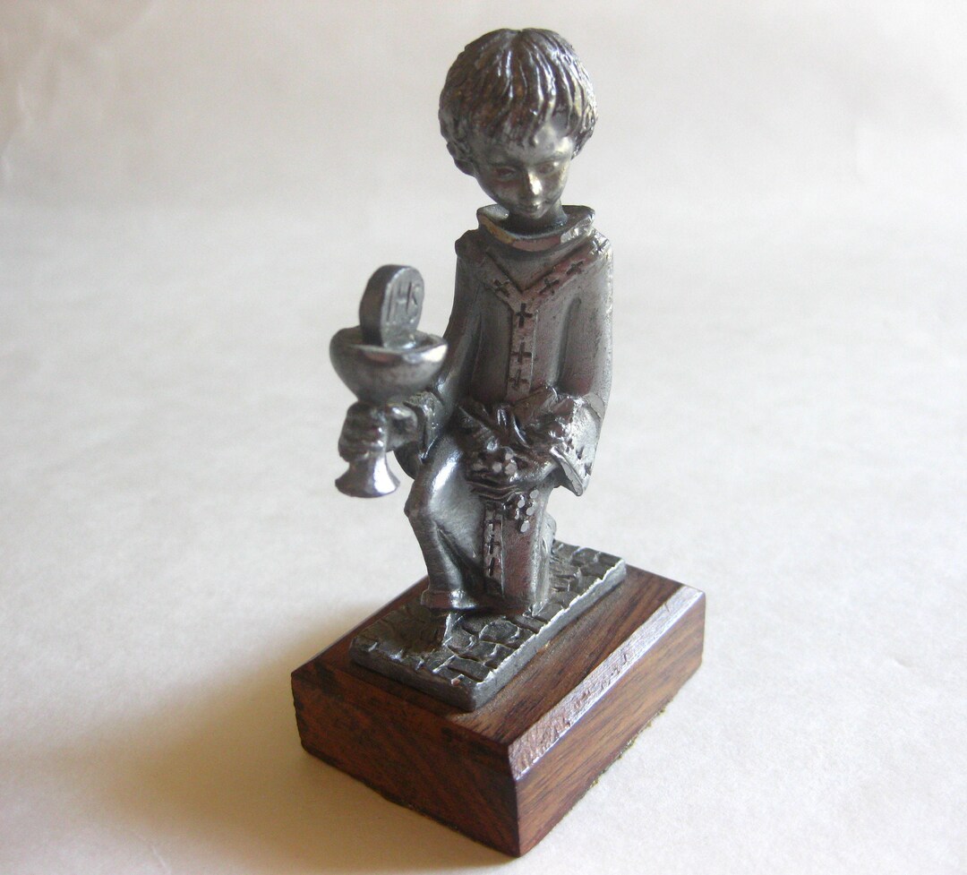 Pewter Boy Figurine Religious IHS Vintage Etsy