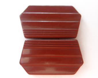 Belt Buckle Bakelite Chocolate Brown Art Deco Vintage Free Shipping