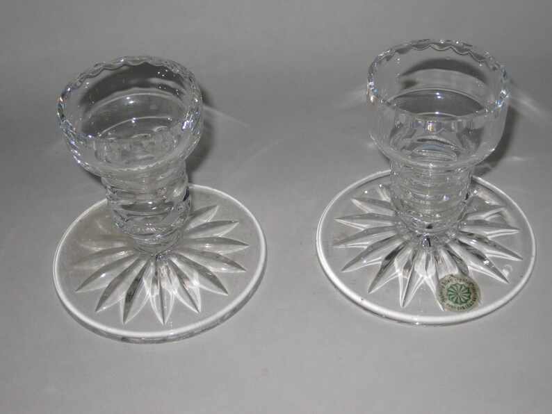 Galway Irish Crystal Candle Holders Candlesticks Vintage Clear Etsy