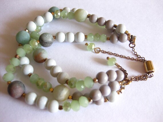 Bracelet Lot (3) Pearl Glass Agate Adjustable Gre… - image 2
