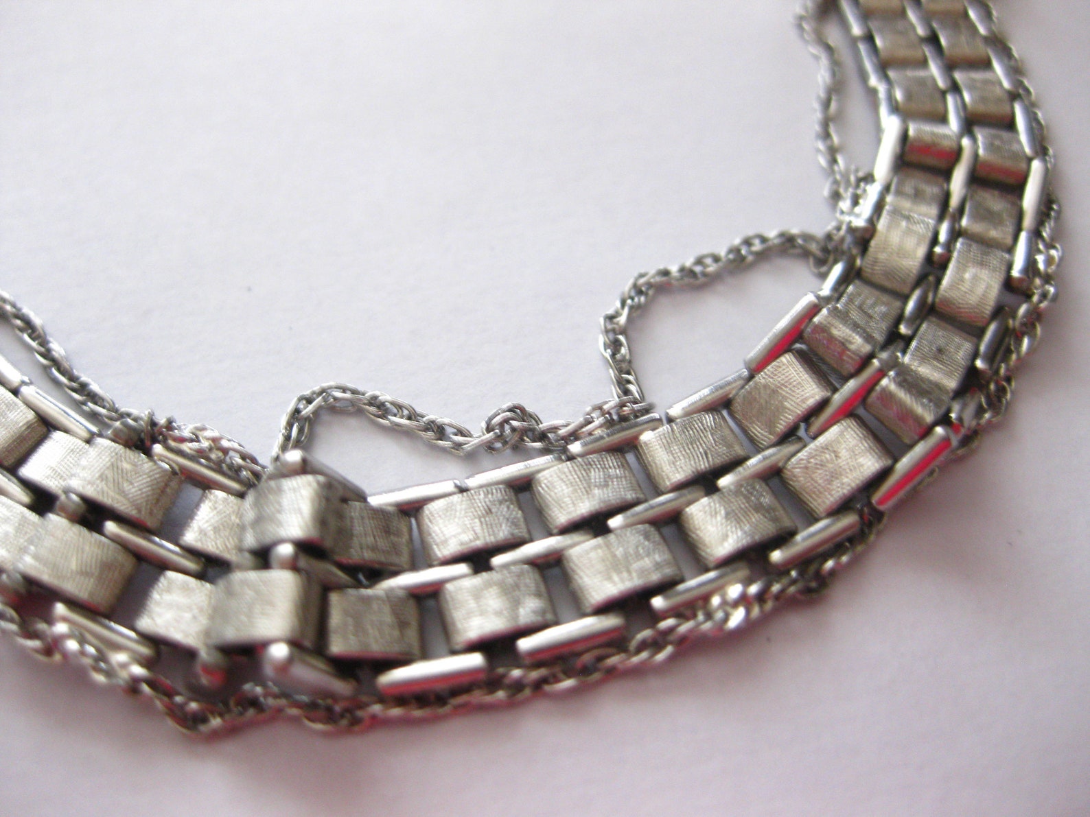 Goldette NY Bracelet Chain Link Threestrand Vintage 1970s Marked Etsy