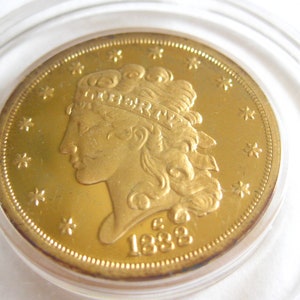 Gold Morgan 5D Coin 1938 Copy Replica United State of America