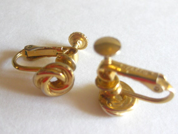 Goldette Screw Back Clip Earrings Gold Swirl Twis… - image 2