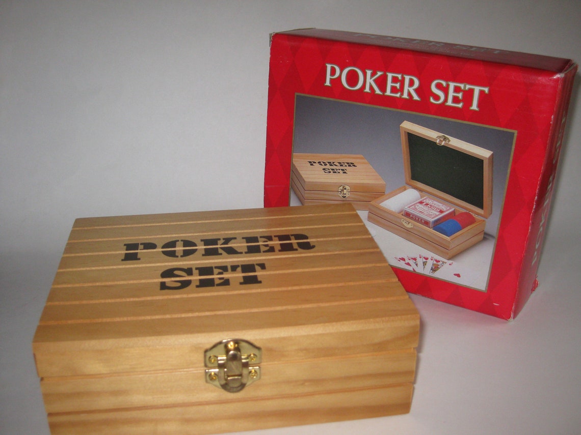 Poker Set Box Chips Dice Original Box Vintage Taiwan Etsy