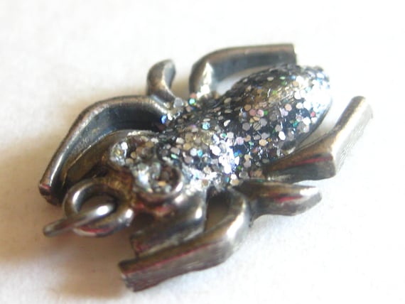Mini Pendant Charm Lot (2) Frog Bug Metal Jeweled… - image 2