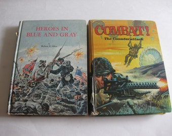 Whitman Book Lot (2) Combat and Heroes in Blue and Gray Vintage 1960s