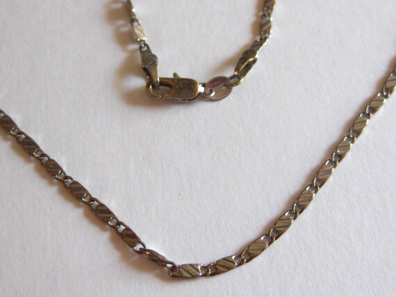 Chain Link Silver Necklace 18k Gold Plated 24" Vi… - image 5