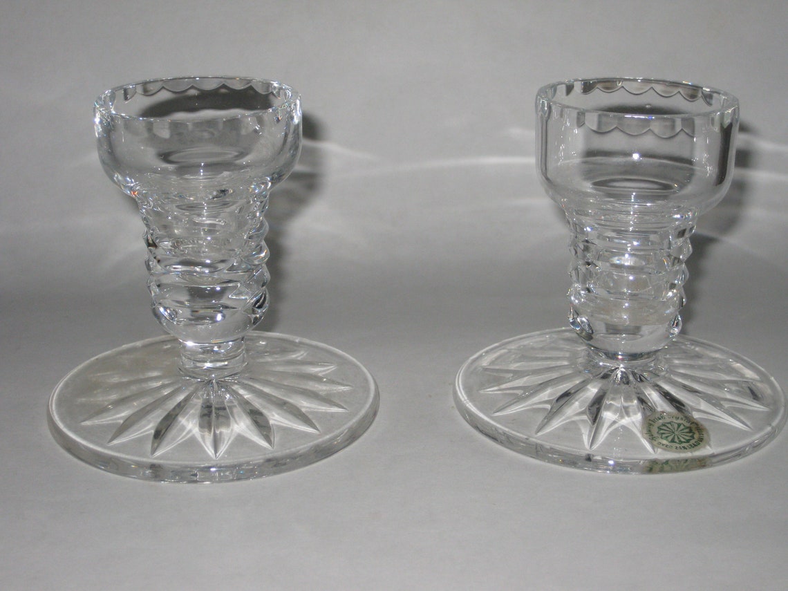 Galway Irish Crystal Candle Holders Candlesticks Vintage Clear Etsy