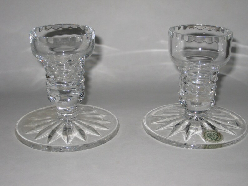 Galway Irish Crystal Candle Holders Candlesticks Vintage Clear Glass Etsy