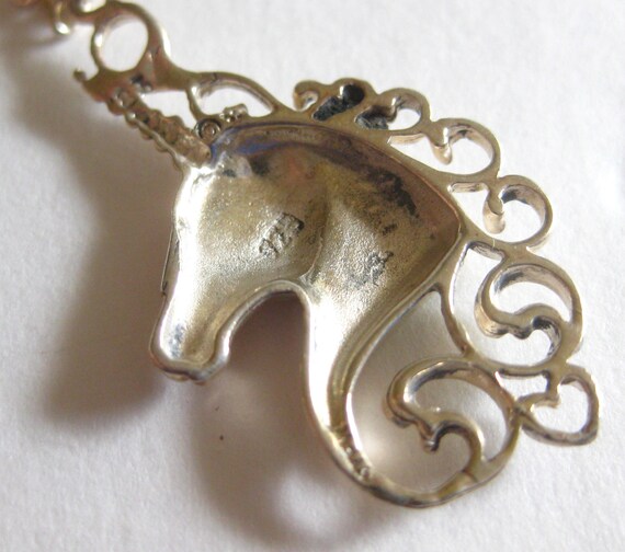 Unicorn Necklace 925 Italy Sterling Silver Vintage - image 3
