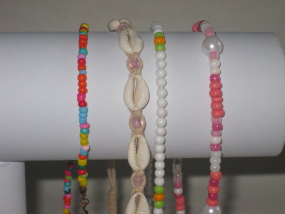 Necklace Lot (4) Teen Girl's Pink Pearl Shell Han… - image 2