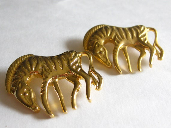 Zebra Brooch Gold Lot (2) Vintage - image 3