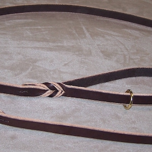 Leather Rally Obedience Leash - 6 ft. Long, snap and handle braided on.