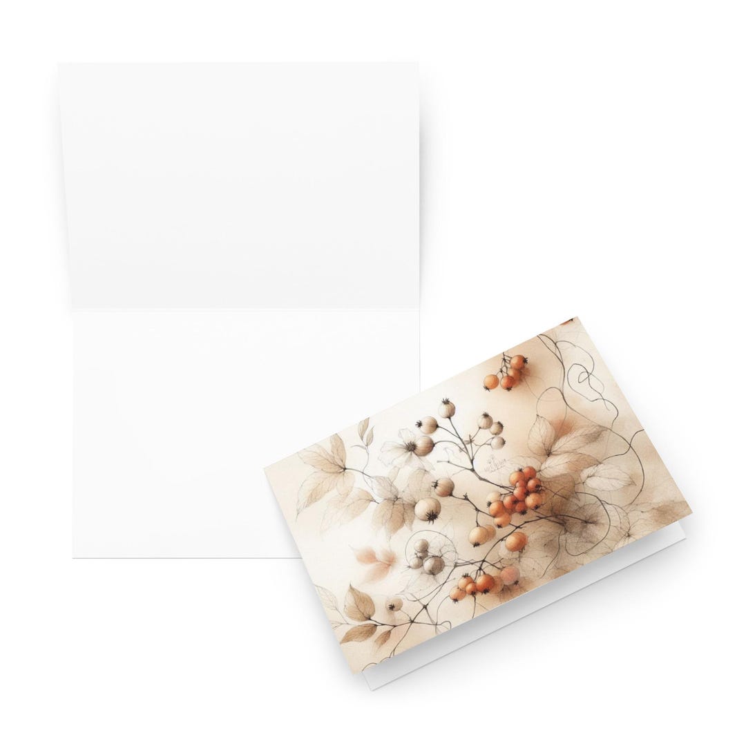 Autumn Bittersweet Botanical Art Print Greeting Card – Fall-themed ...