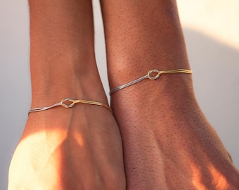 Liebesknoten Benutzerdefinierte Paare Armband-Set, passende gravierte Loyalität Paare Armbänder, Gold Unisex Armband, Paare Schmuck, Geschenk-Paare