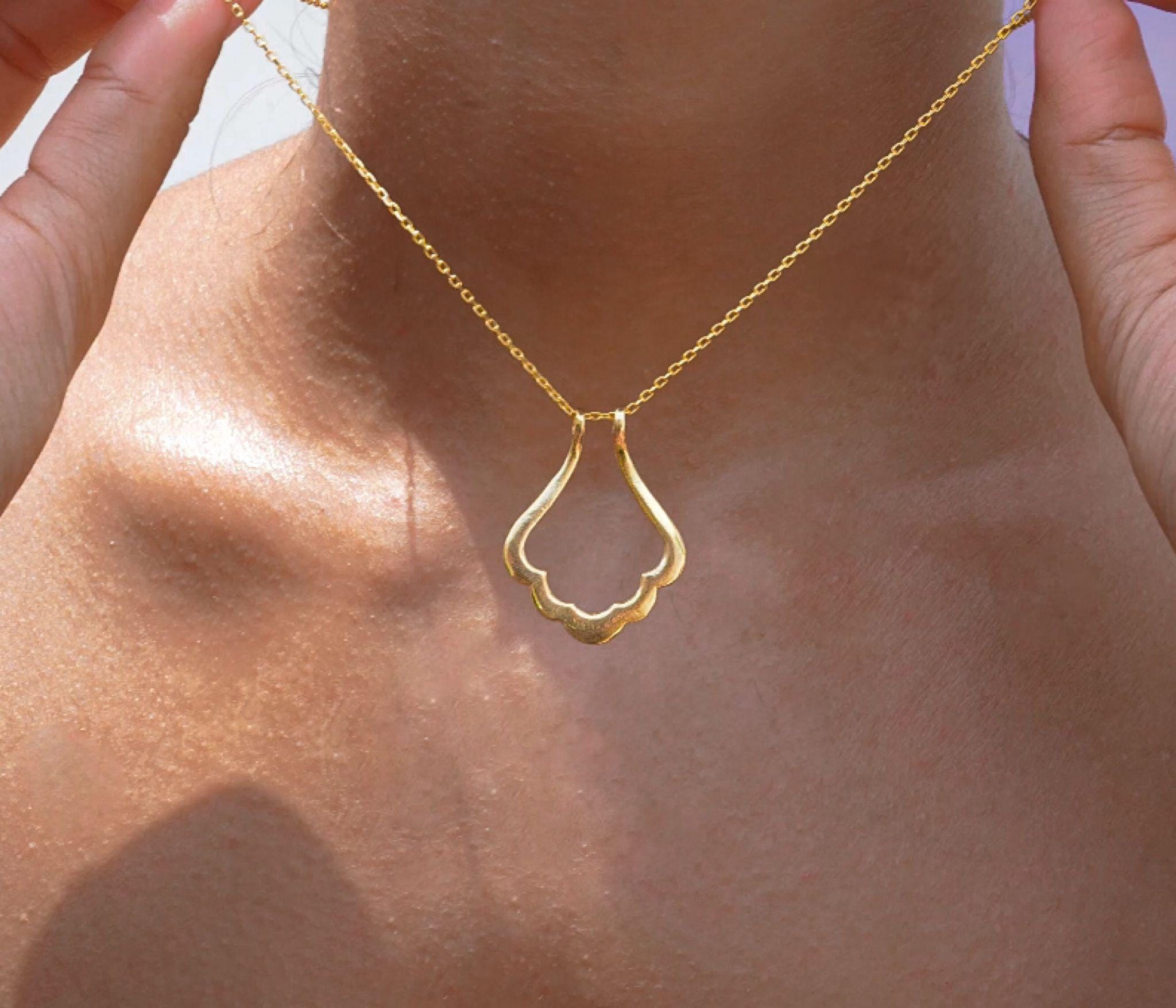 Hobbspring Collana Porta Anelli di Cuore per Donna In Acciaio Inossidabile, Colore: Matrimonio, Fidanzamento, Ciondolo, Collana Vintage, Gioielli per Moglie, Fidanzata, Infermiera, Regalo per Donna