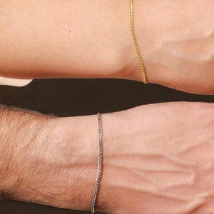 Couple Bracelets Set, Matching Bracelets for Lovers, Couples Jewelry, His and Hers Unisex Bracelets, Couples Bracelets, Curby Chain Bracelet