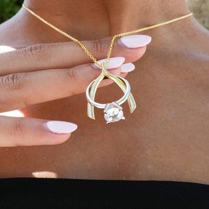 Ring Holder Necklace Gold, Silver Wishbone Engagement Ring Keeper Necklace, Ring Keeper Pendant Secure Ring Necklace, Doctor Ring Holder