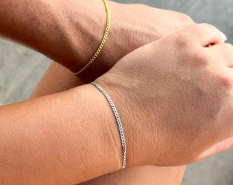 Couple Bracelets Set, Matching Bracelets for Lovers, Couples Jewelry, His and Hers Unisex Bracelets, Couples Bracelets, Curby Chain Bracelet