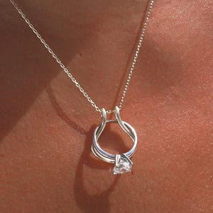 Ring Holder Necklace Teardrop, Custom Horseshoe Necklace Engagement Ring Keeper Necklace, Dainty Ring Keeper Pendant Mens, Nurse Ring Holder