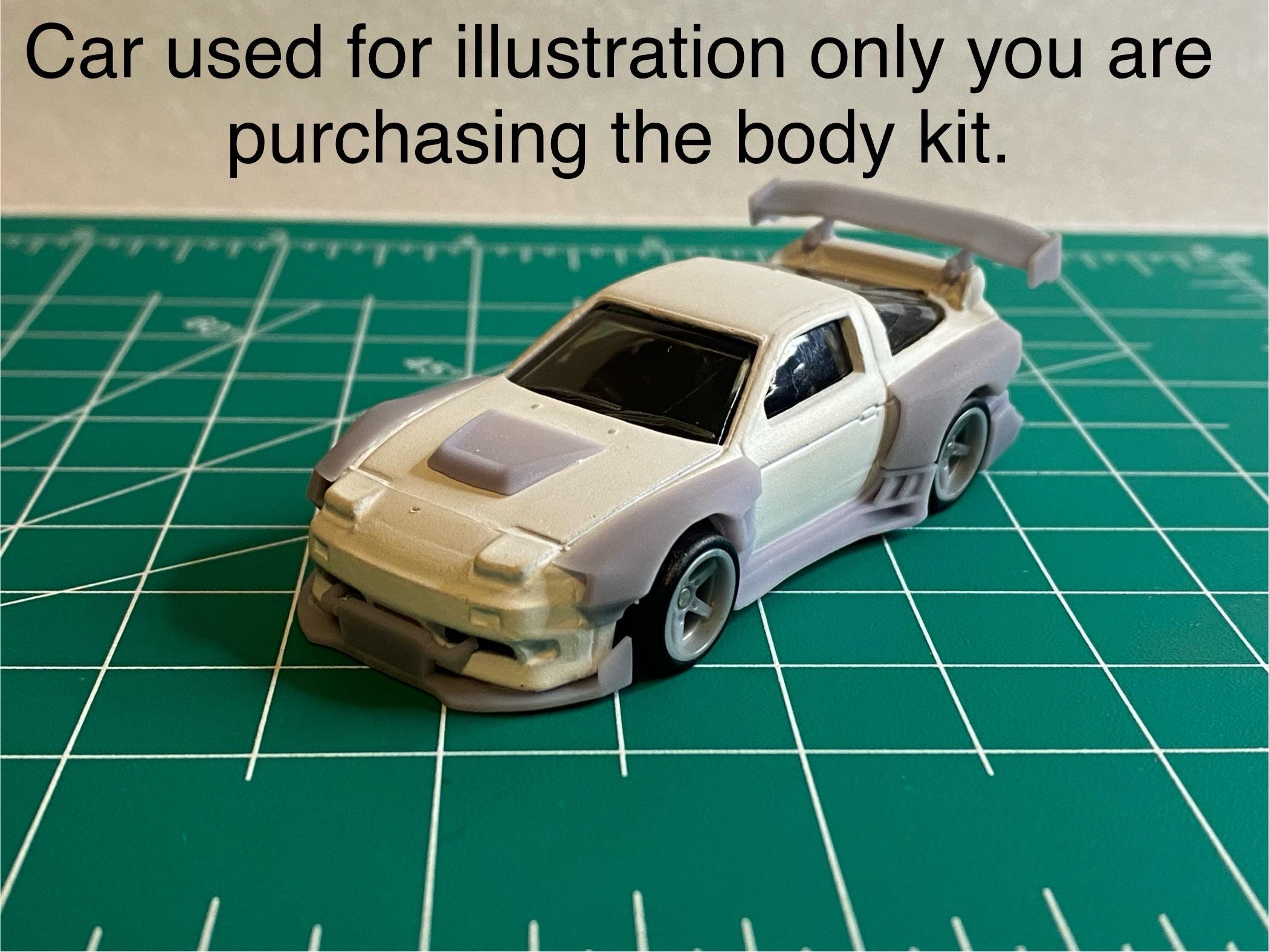 Body kit for hot wheels Nissan 180sx 1/64 scale Diecast custom resin builds mostly plug and play no cutting required except spoiler