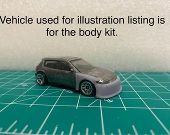 1/64 scale drag front end body kit for Hot wheel Honda civic eg Diecast custom build