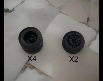 Semi truck wheels for 1/64 scale custom Diecast hot wheel build rear 12mm x 10.5mm front 12mm x 6mm